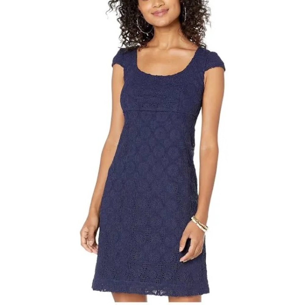 NWT Lilly Pulitzer 4 Laurent Elegant Navy Blue Lace Dress
